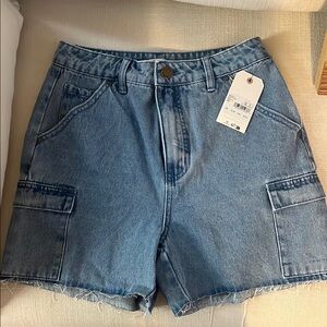 Denim Blue Women's Cargo Shorts